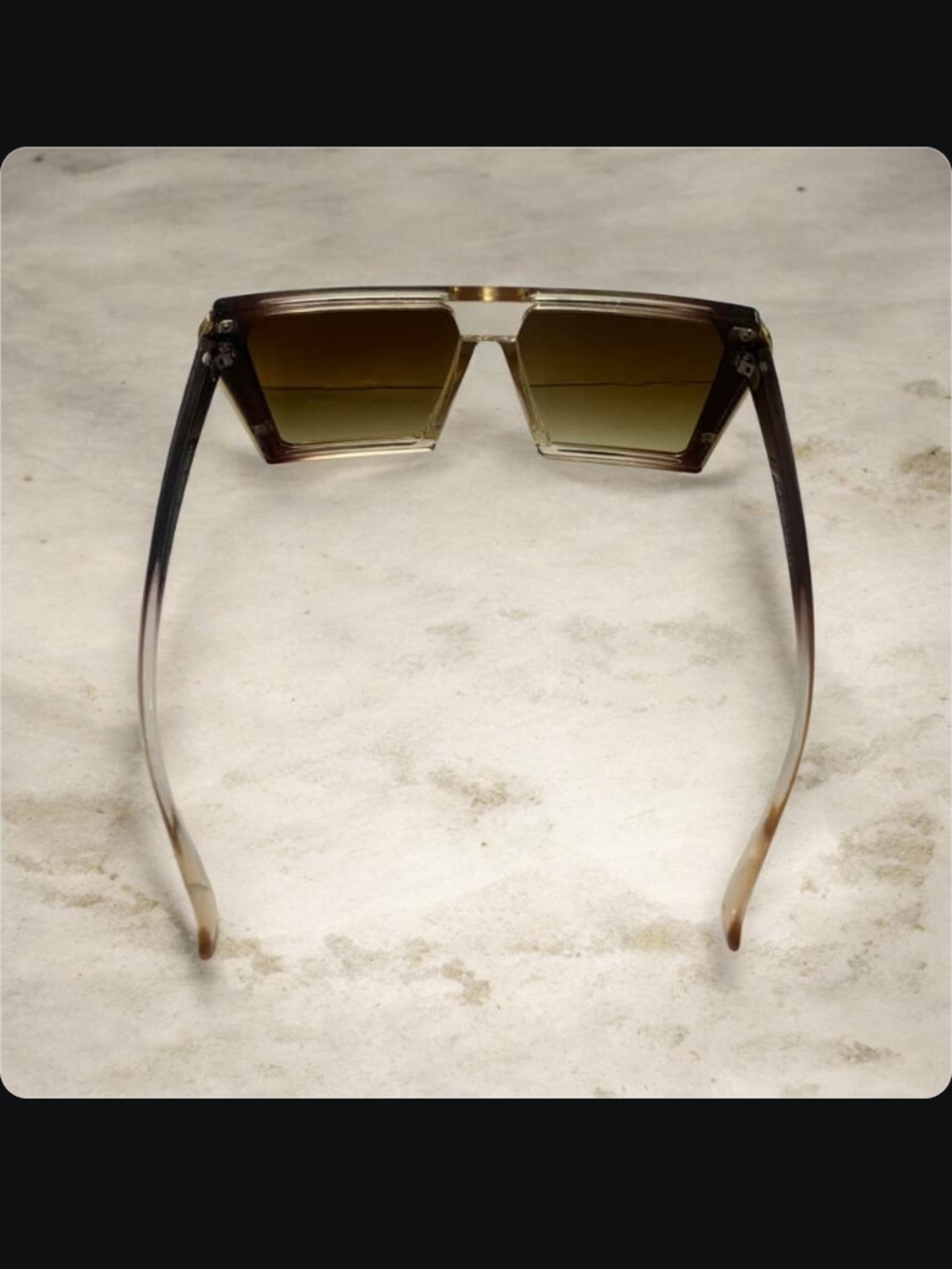 Oversized Square Rim Sunglasses in Olive Gradient - Picture 3 of 3